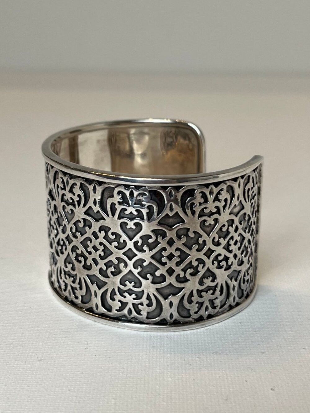 Silpada Sterling Silver Filigree Heart Scroll Cuff - Authentic